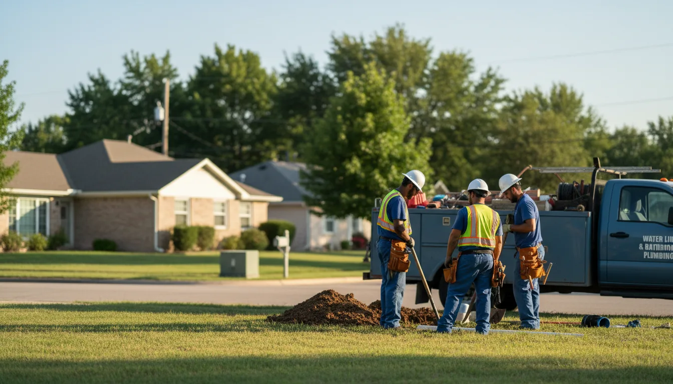 Residential water line and bathroom plumbing service in Mcalester, OK